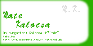 mate kalocsa business card